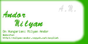 andor milyan business card